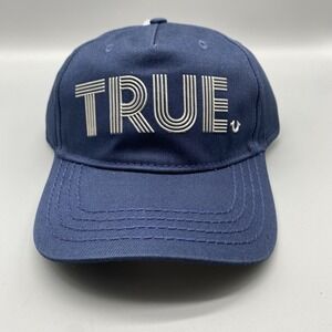 True Religion Hat Mens One Size Blue TRUE Adujustable Strapback Cap Cotton